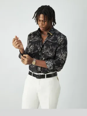 Revere Chiffon Long-Sleeve Shirt – Jet Black, Revere by King