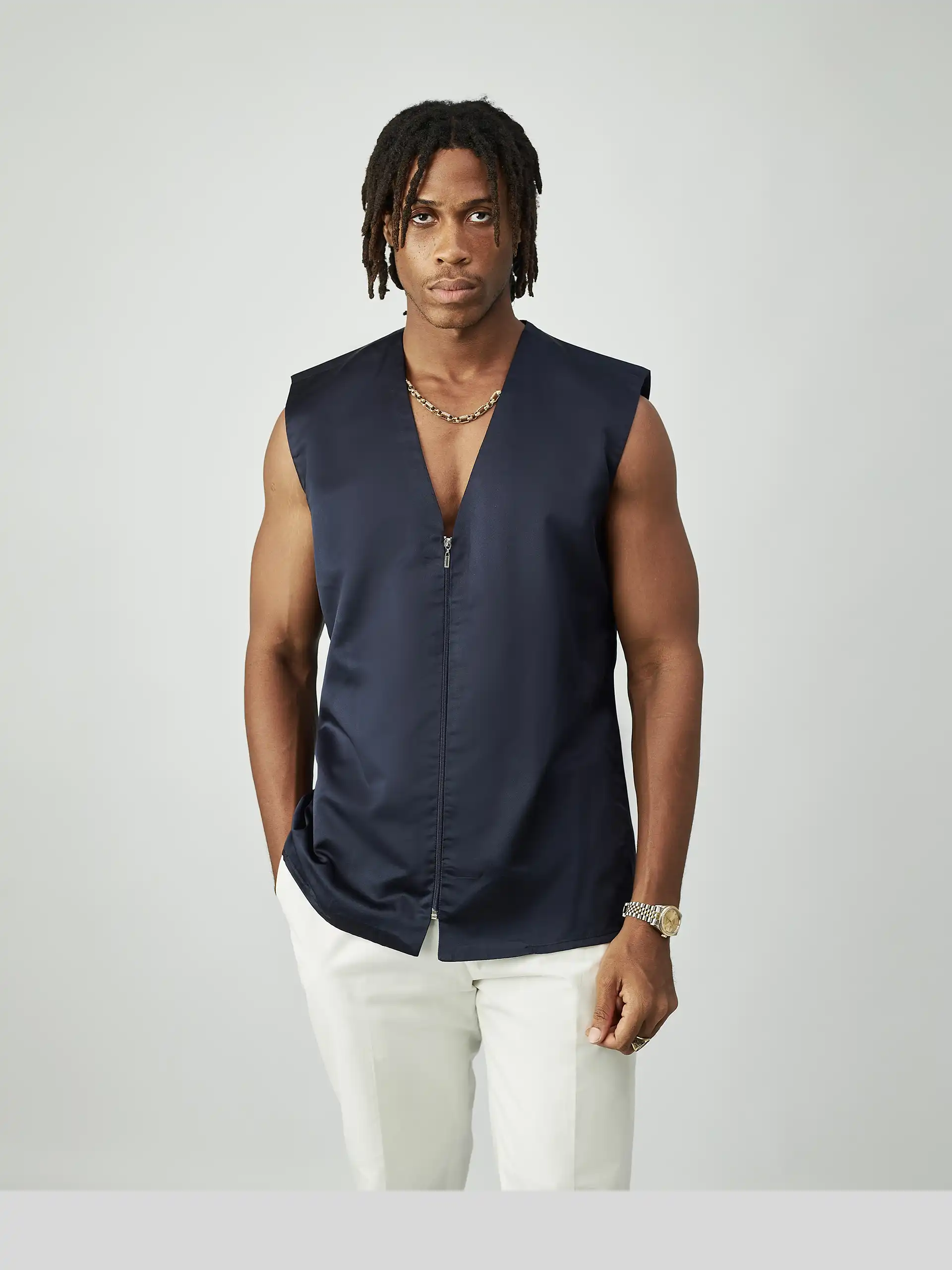 030552● HAVERSACK SLEEVELESS LINEN SHIRT Easy Linen Button-Down Tank | Garnet Hill