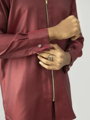 Revere Safari -Inspired Cuff-Linked Two-Piece – Wine, Revere by King