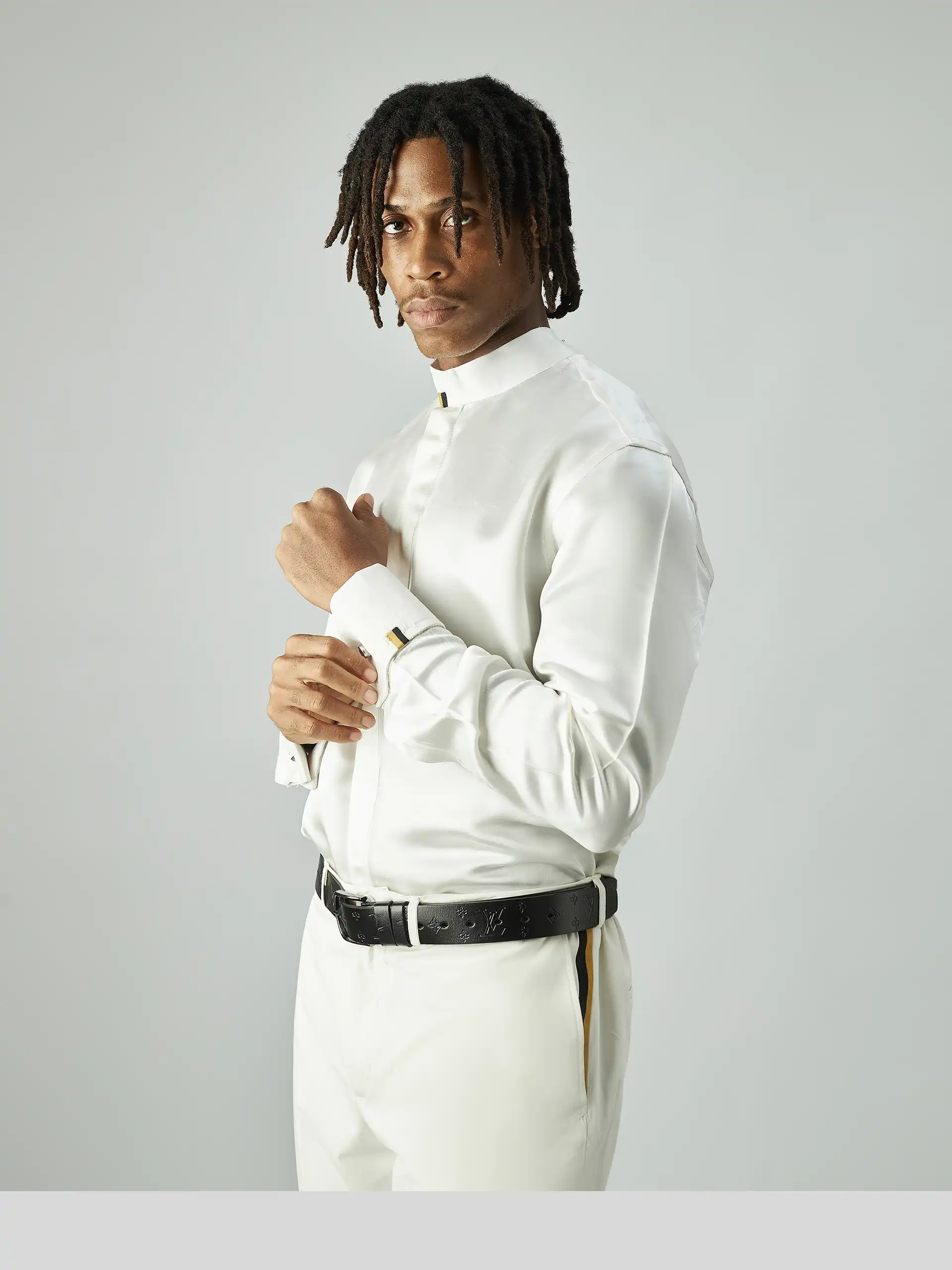 Satin Zip Shirt – Off-White