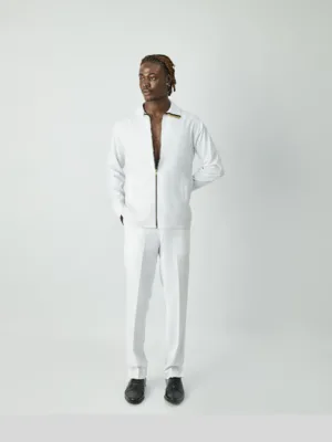 Revere Light Cashmere Set – White with Wine Italian Lining