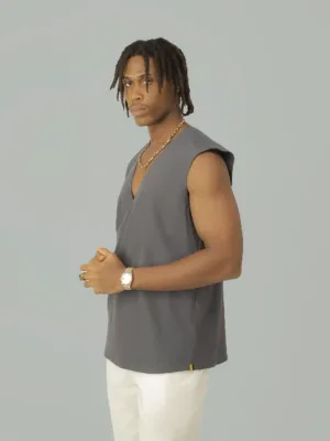 Revere Signature Wrap Sleeveless T-Shirt – Grey, Revere by King