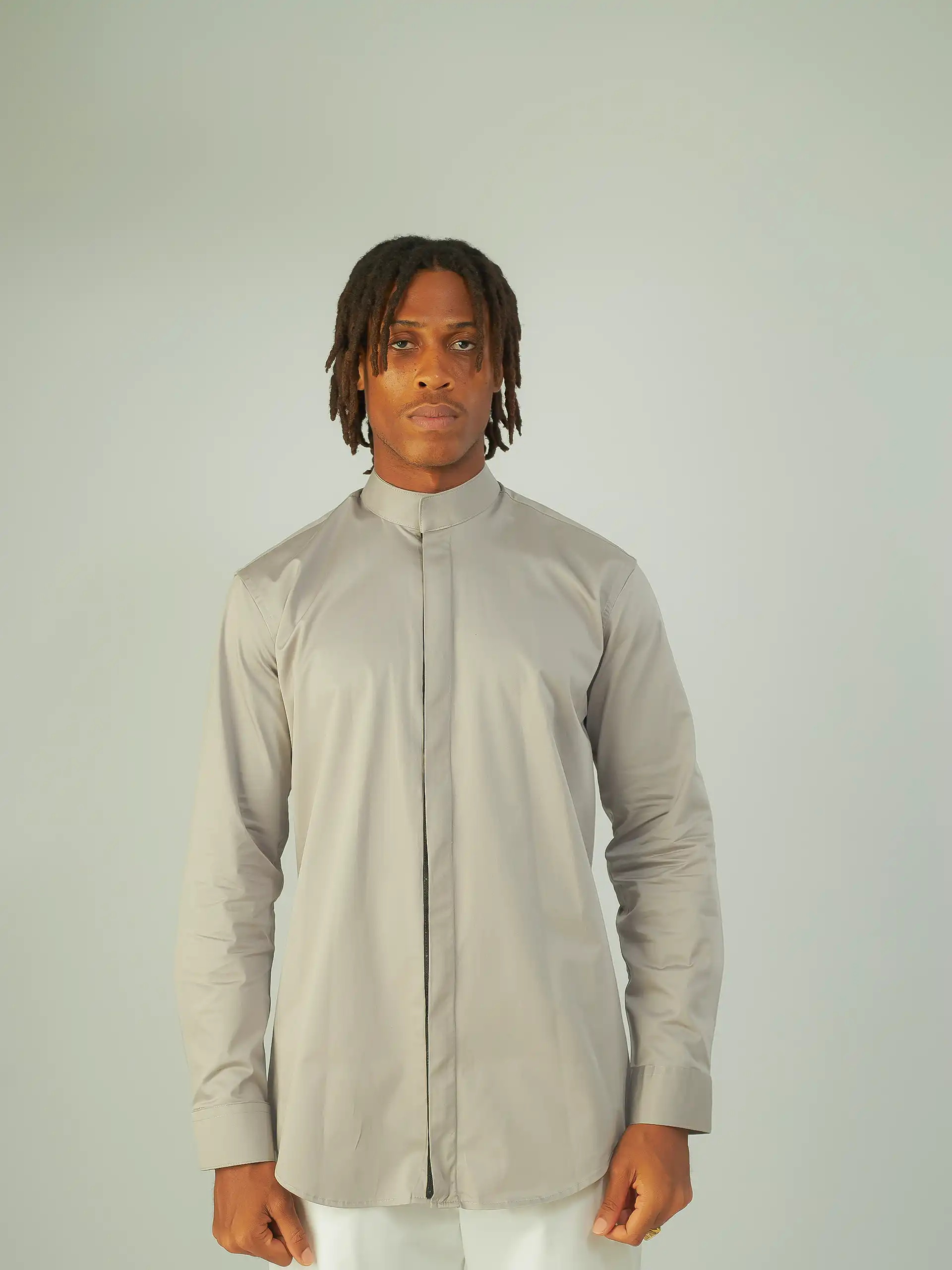 Grey Cotton Lycra Shirt3 Grey Cotton Lycra Shirt