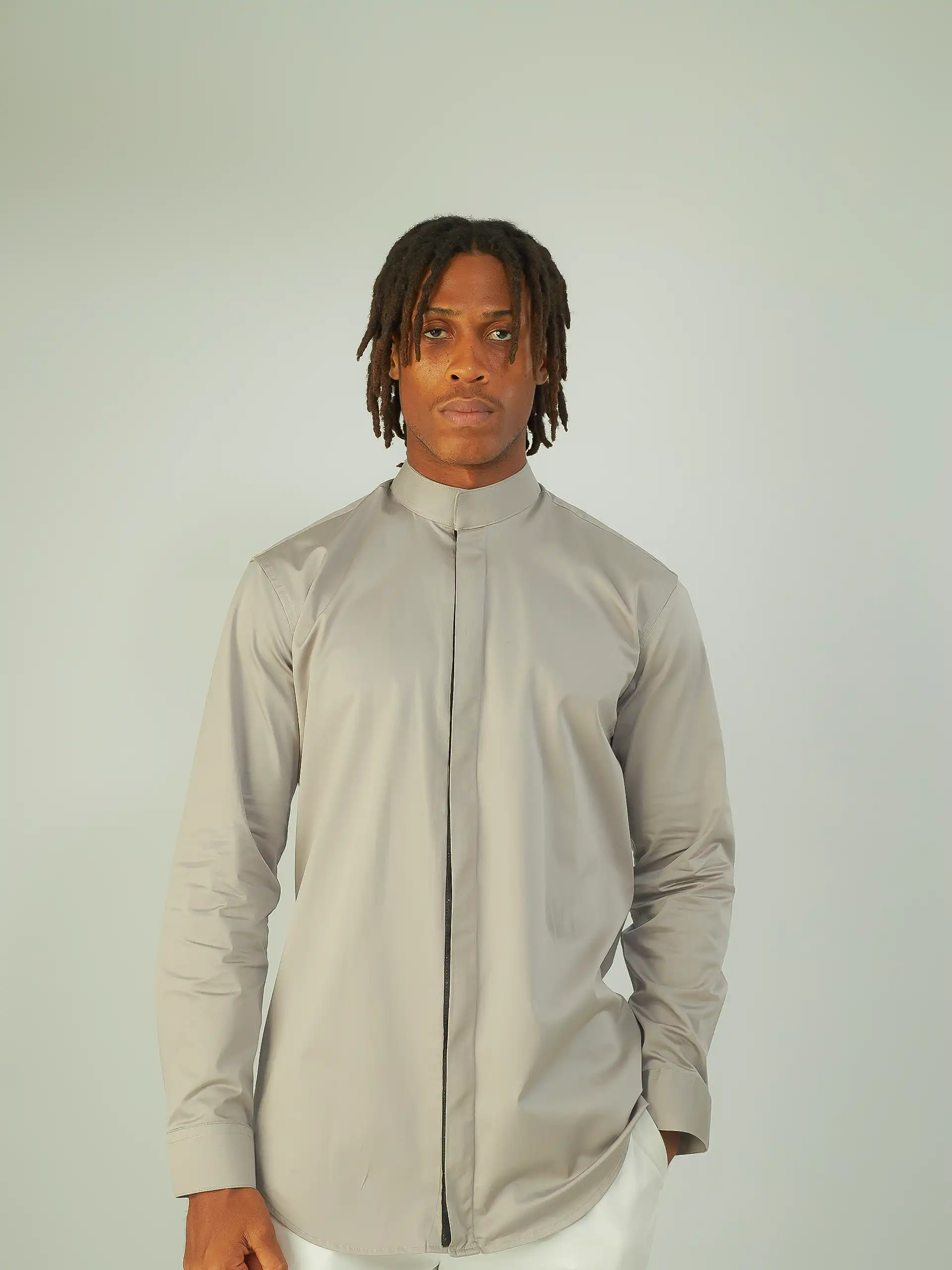 Grey Cotton Lycra Shirt4 Grey Cotton Lycra Shirt