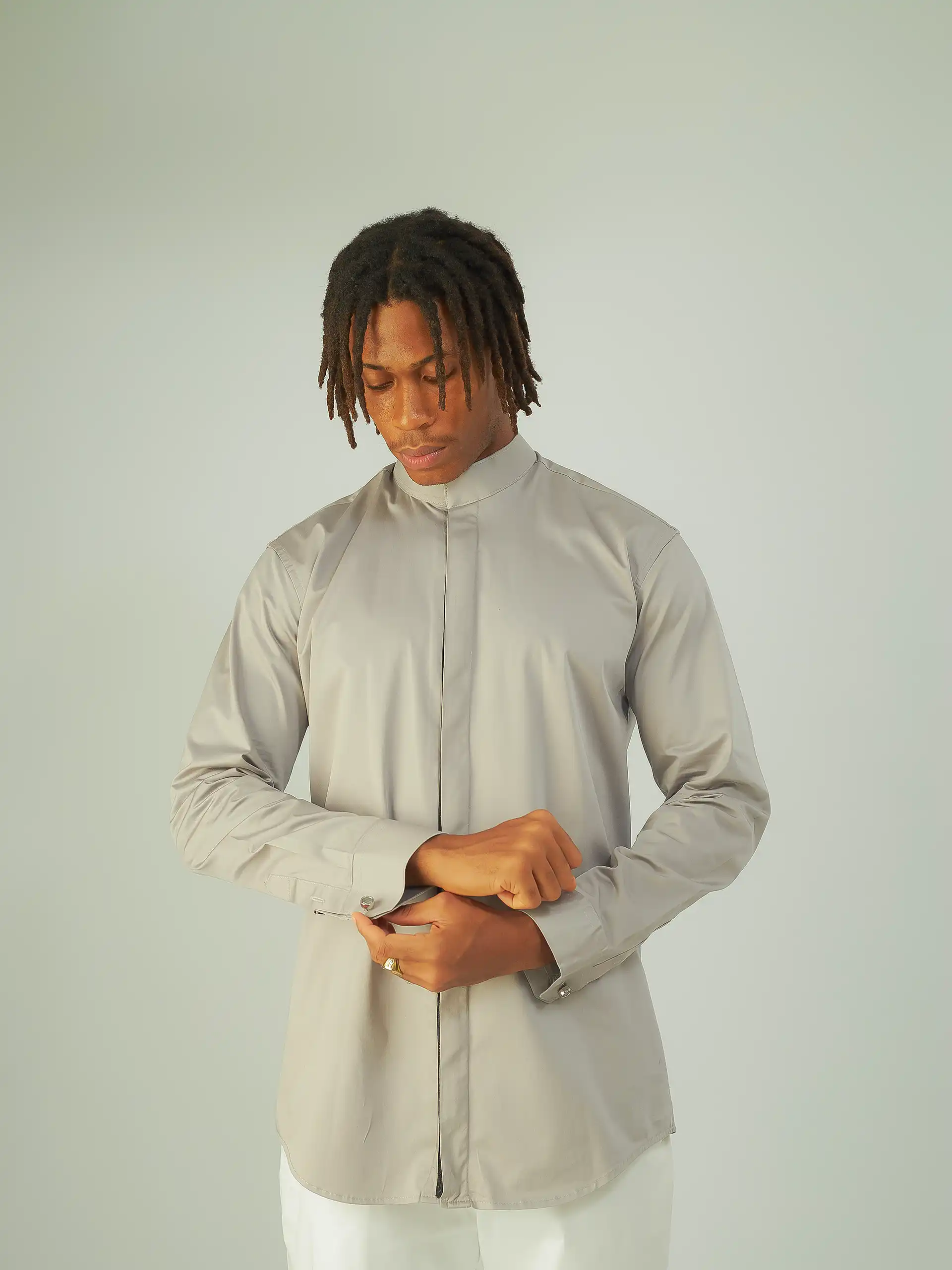 Grey Cotton Lycra Shirt5 Grey Cotton Lycra Shirt