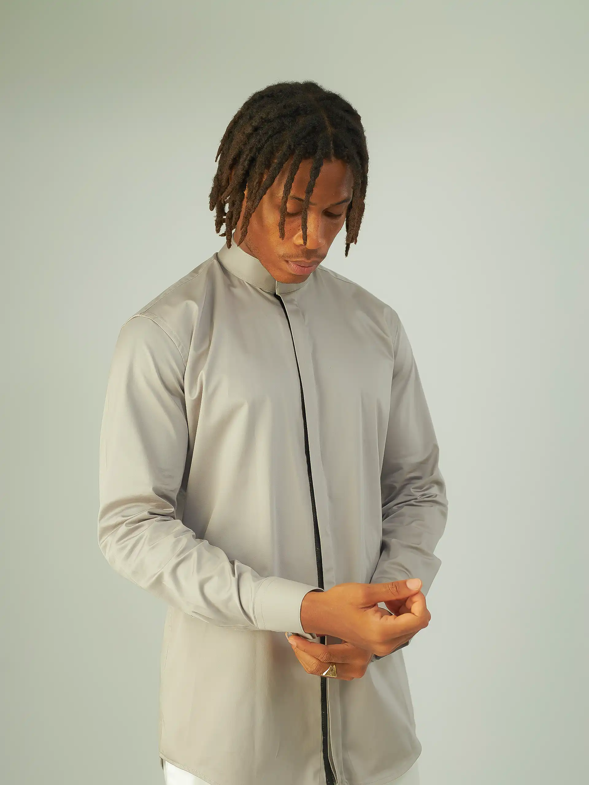Grey Cotton Lycra Shirt