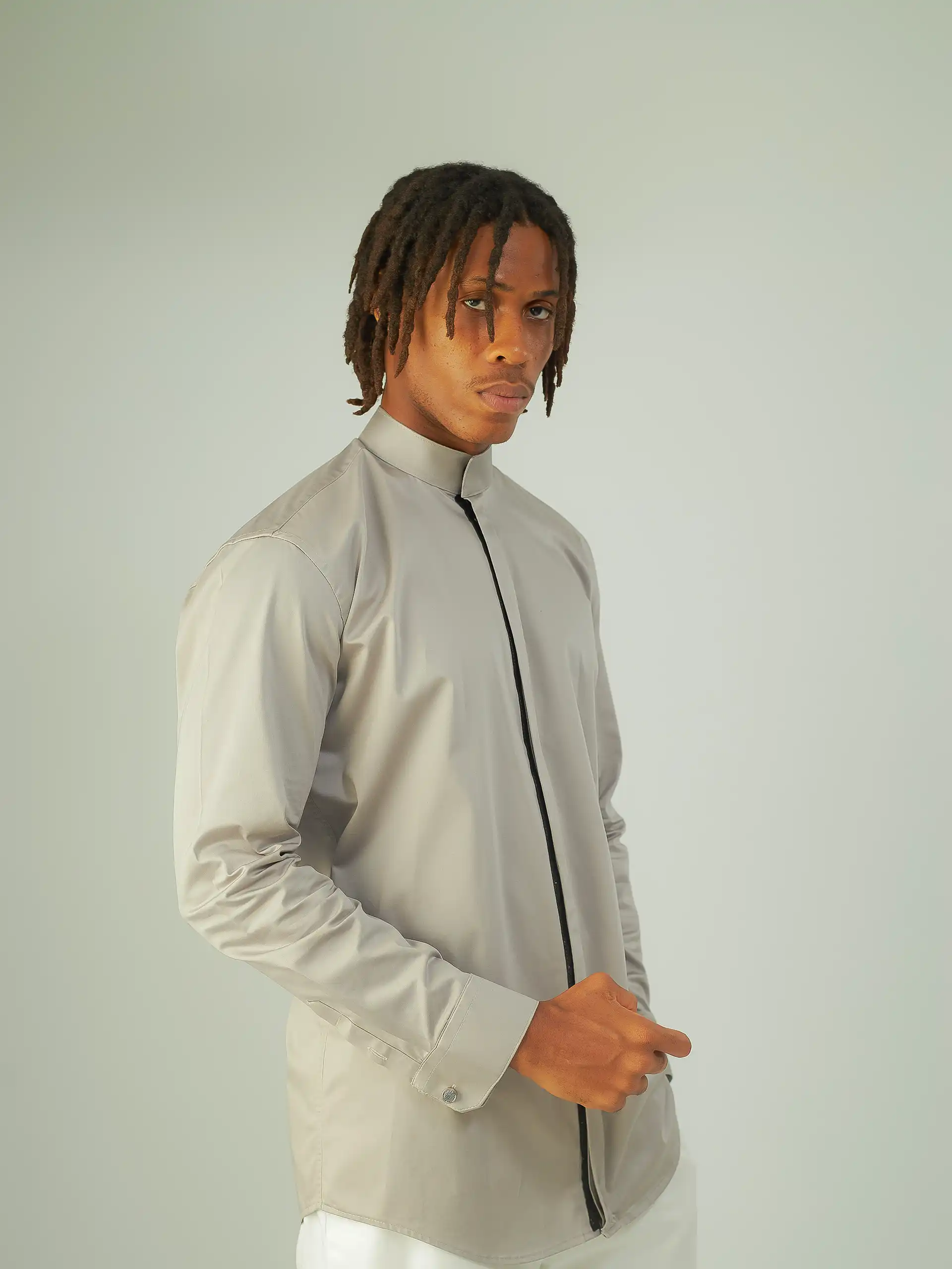 Grey Cotton Lycra Shirt8 Grey Cotton Lycra Shirt