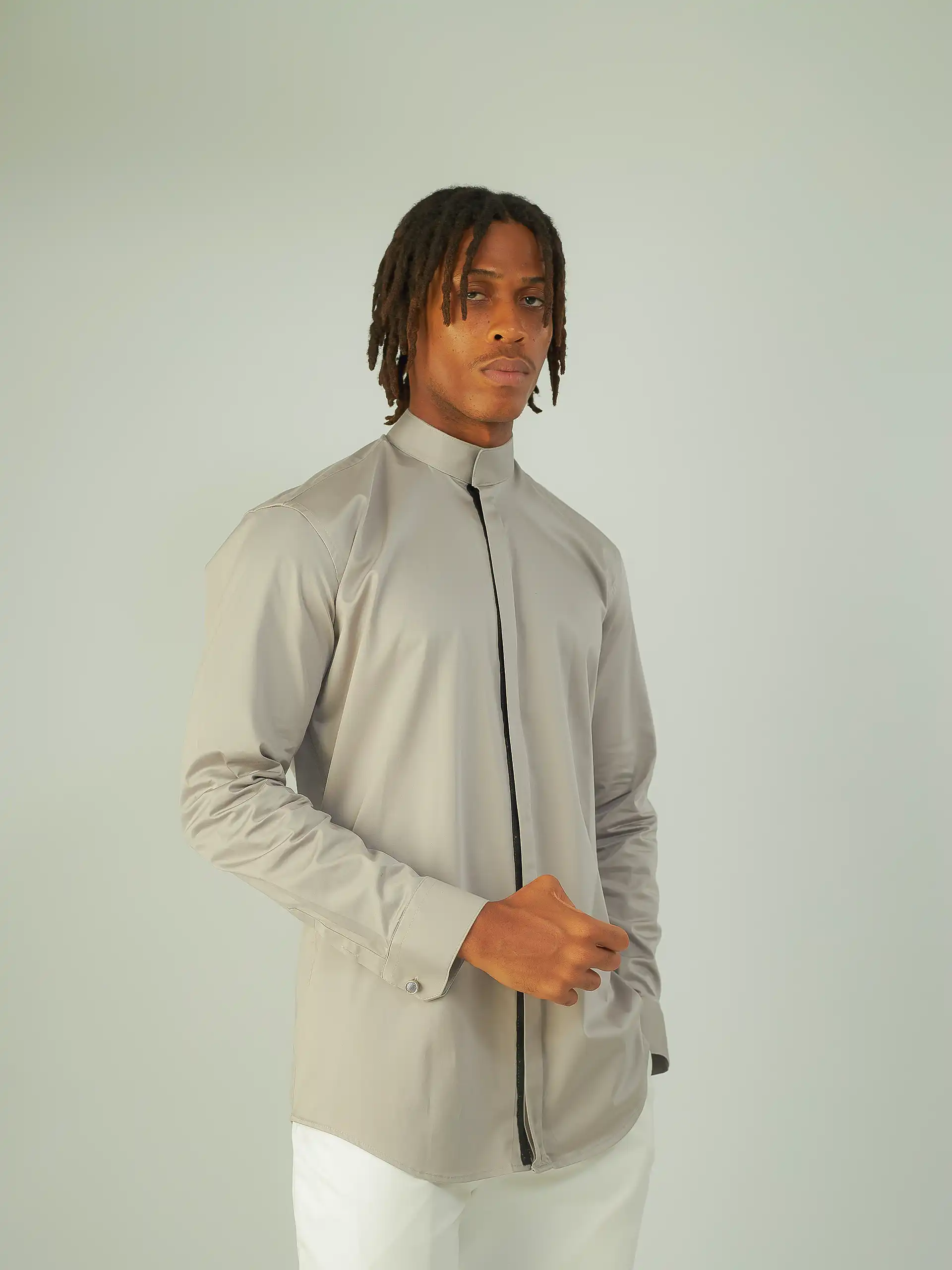 Grey Cotton Lycra Shirt9 Grey Cotton Lycra Shirt